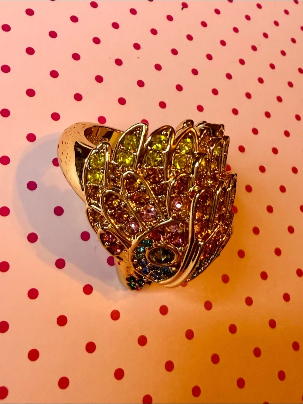 Kurt Geiger Rainbow Eagle Statement Ring size 8